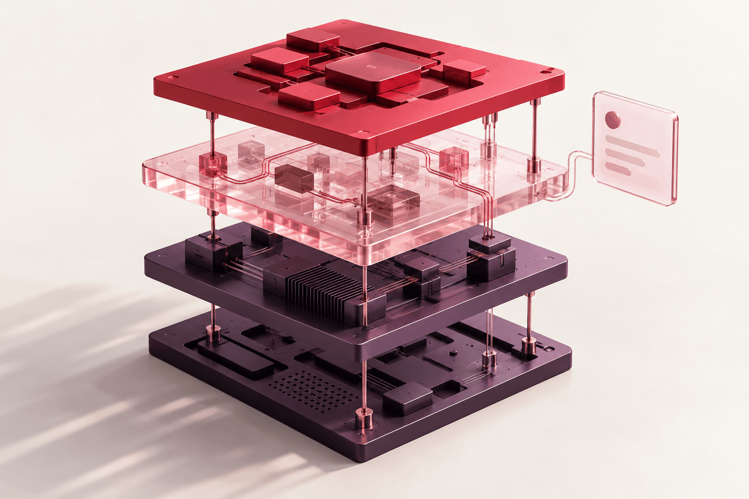 Concept illustration of connected software architecture layers